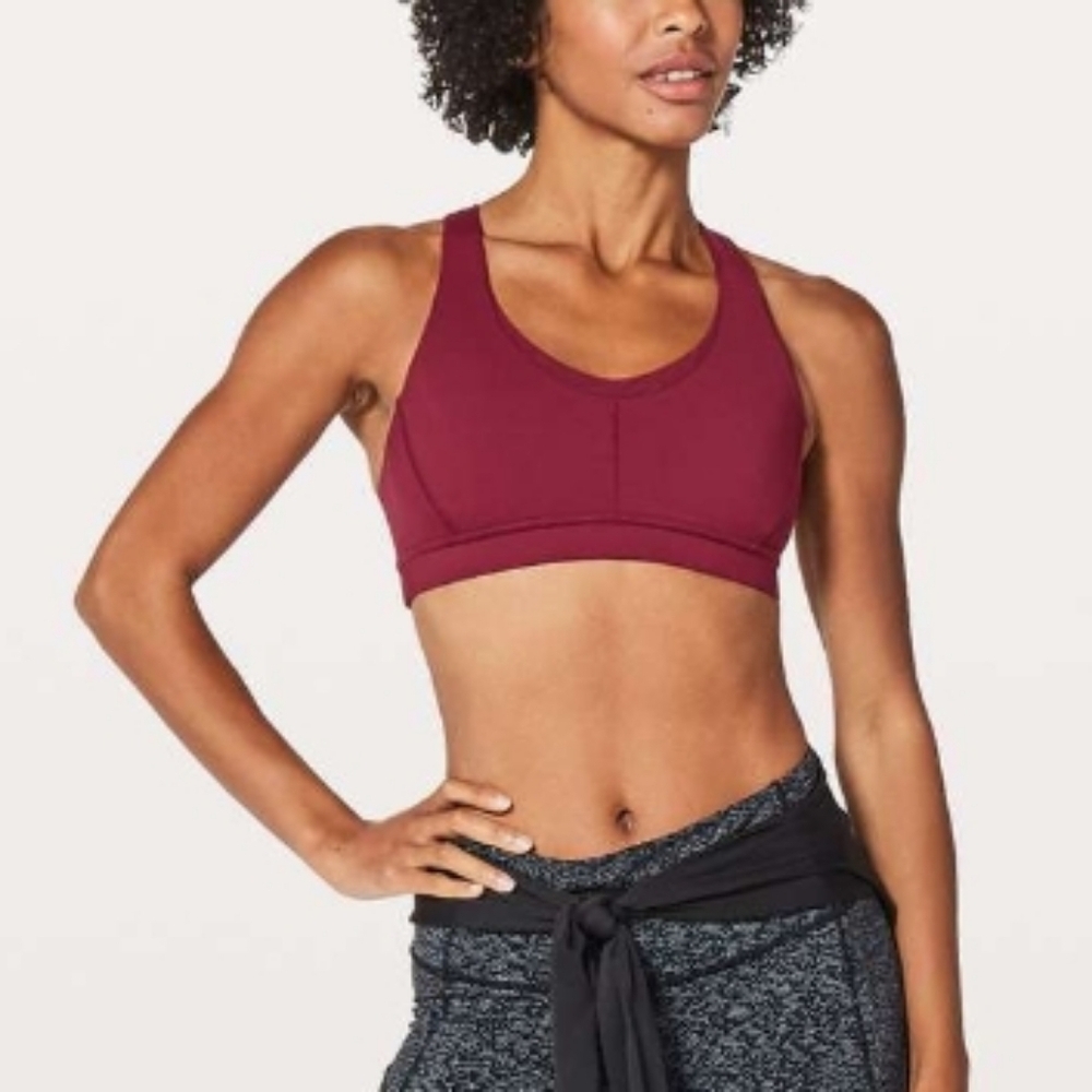 Lululemon Stash N’ Run BraRuby Wine